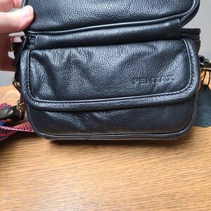 Pentax Black Textured Leather Camera Bag